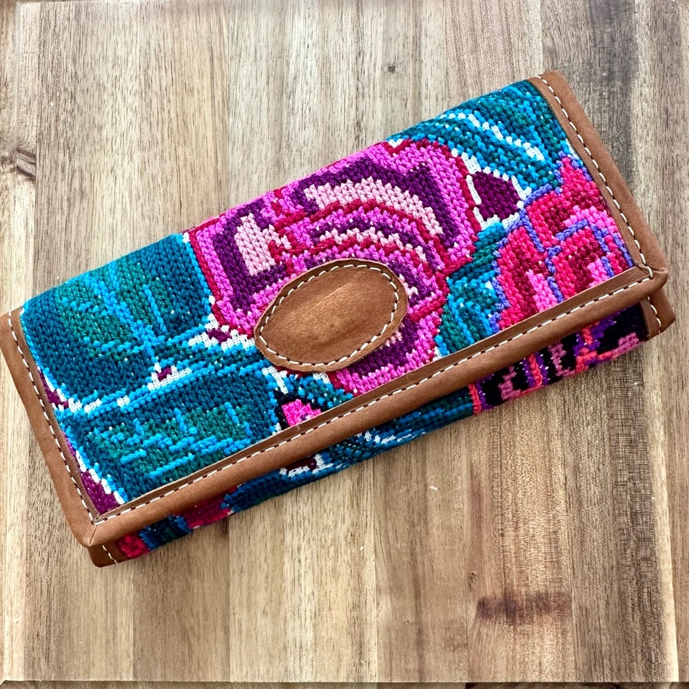 Mexican Embroidered Artisan Wallet Floral Wallet